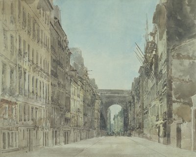 Rue und Porte St Denis, Paris von Thomas Girtin